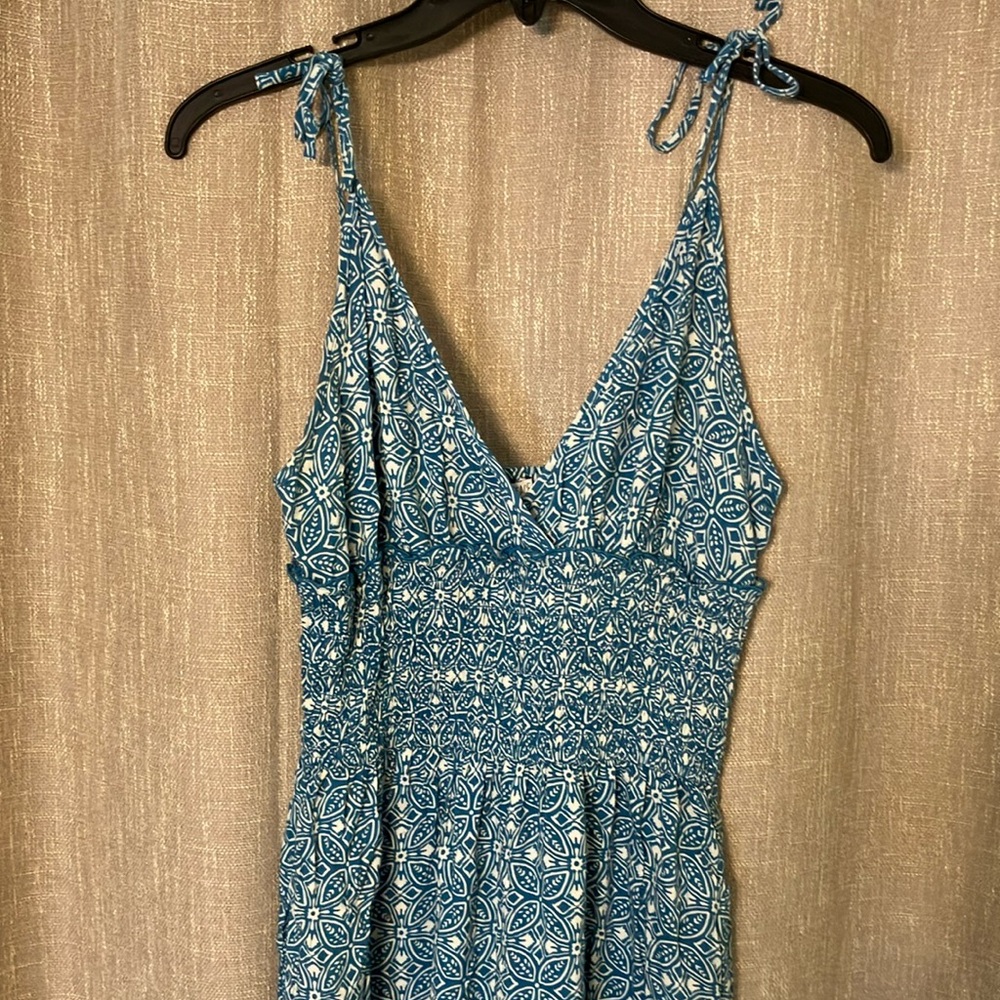 Patrons of Peace Blue and White Patterned Jumpsuit